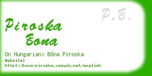 piroska bona business card
