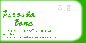 piroska bona business card
